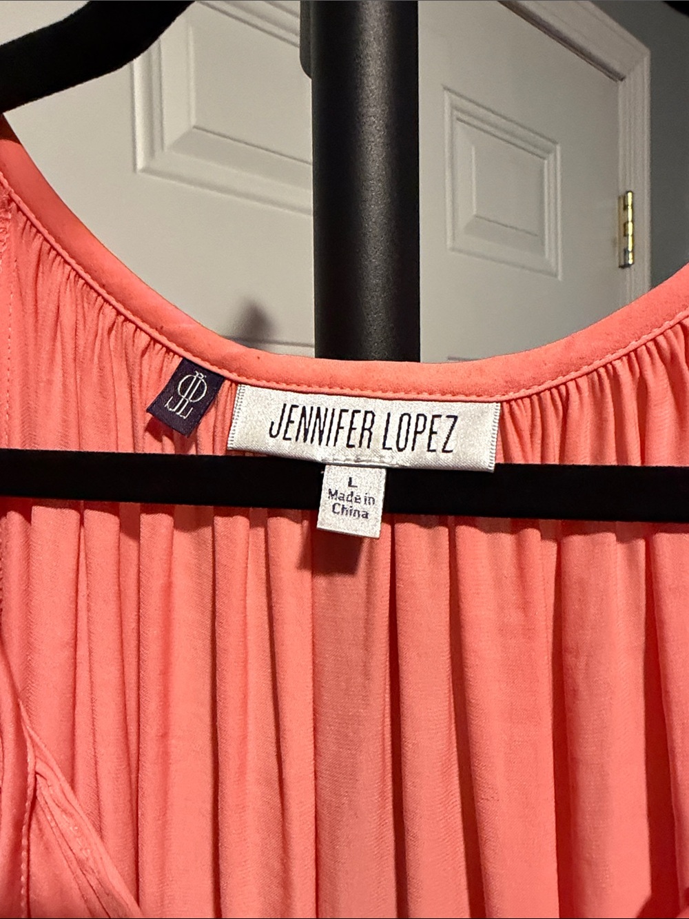 Jennifer Lopez Coral Peasant Blouse - Picture 2 of 6
